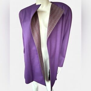Vintage 80’s GRETA Purple wool cardigan jacket Sz 8
